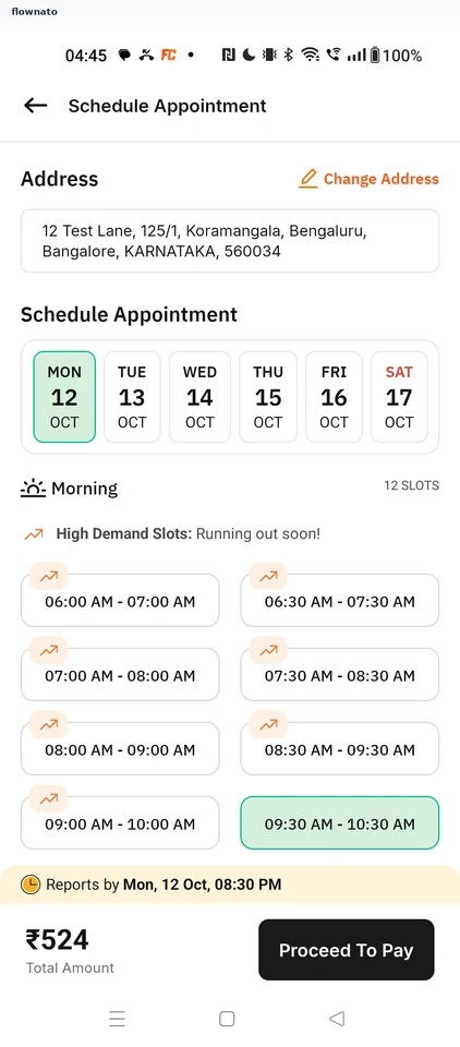 Apollo 247: Appointment slot selection