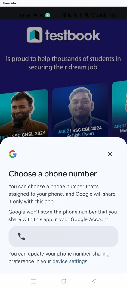 Testbook: Phone number suggestion