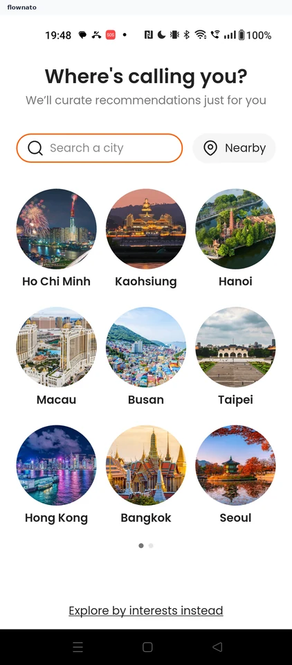 Klook: City picker
