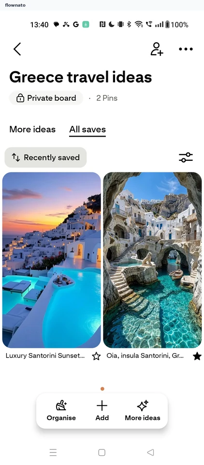 Pinterest: Pin favourited