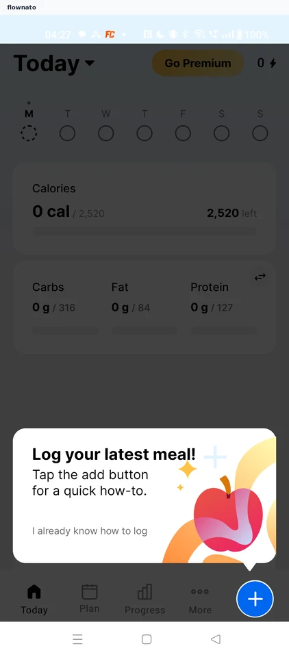 MyFitnessPal: Empty Today