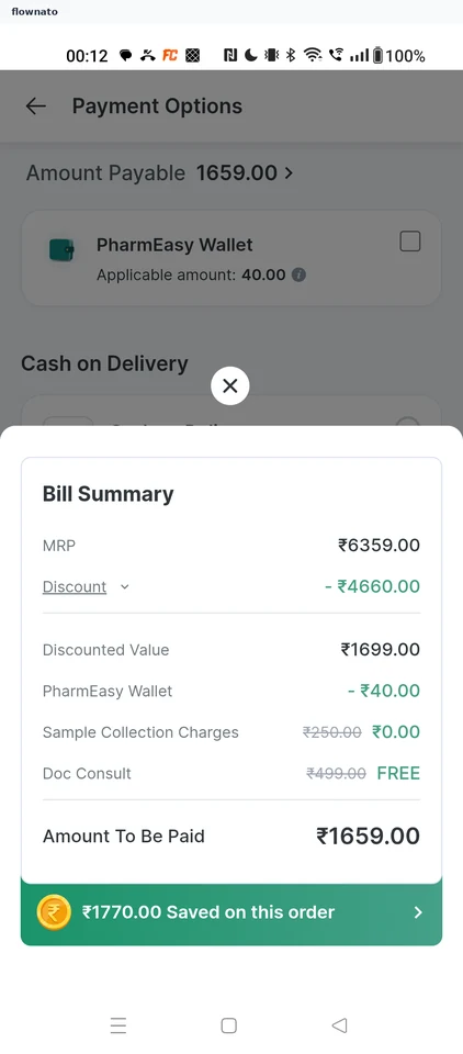 PharmEasy: Bill summary