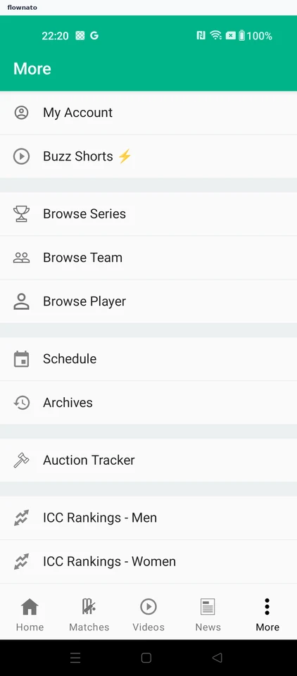 Cricbuzz: Open account access