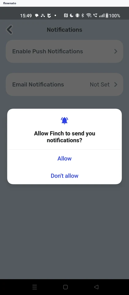 Finch: Android notification permission prompt