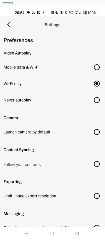 VSCO: Settings