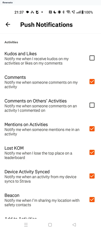 Strava: Push Notifications