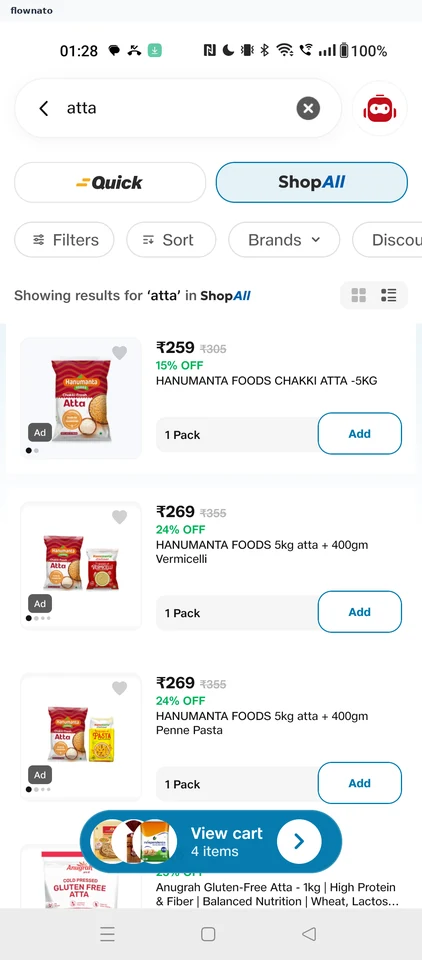 JioMart: ShopAll results