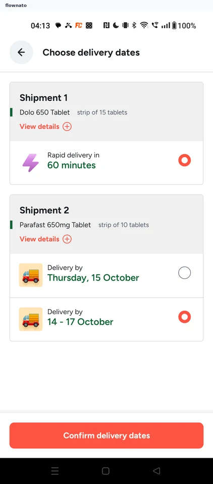 Tata 1mg: Confirm delivery dates