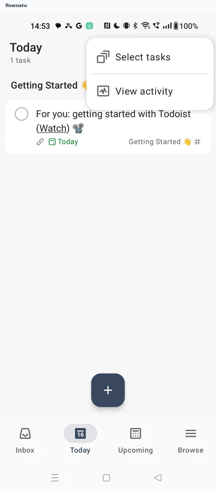 Todoist: Overflow menu