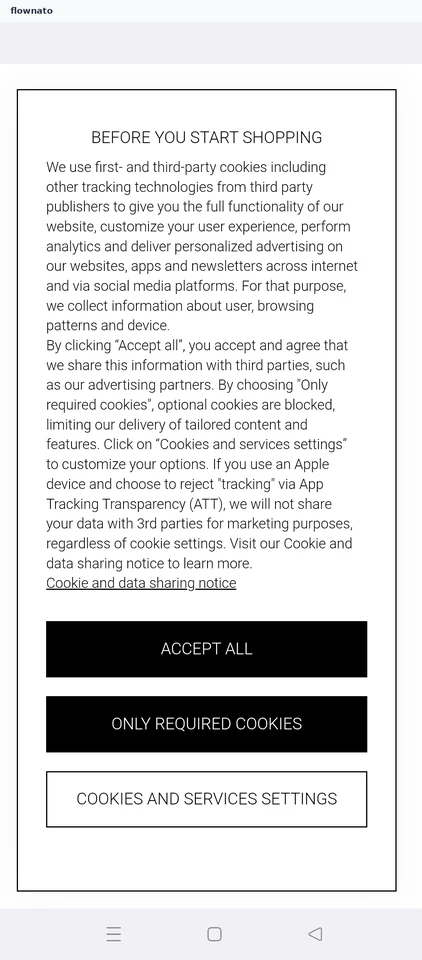H&M: Cookie consent