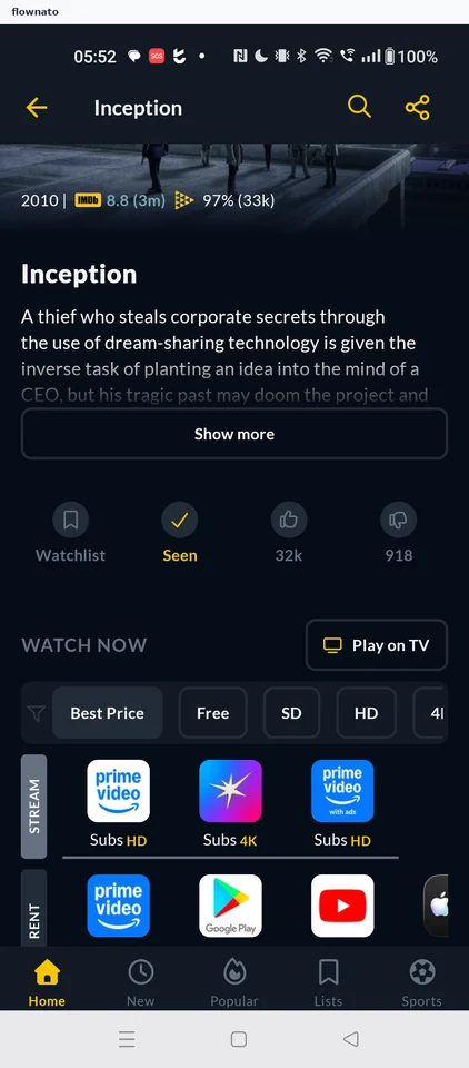 JustWatch: Title detail