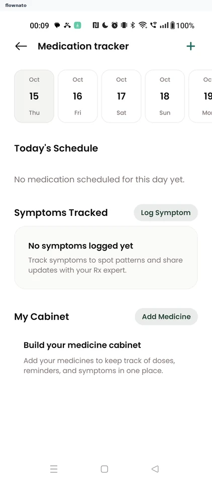 Empty medication tracker