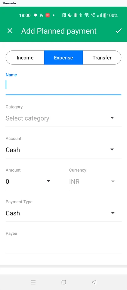 Wallet: Add planned payment form