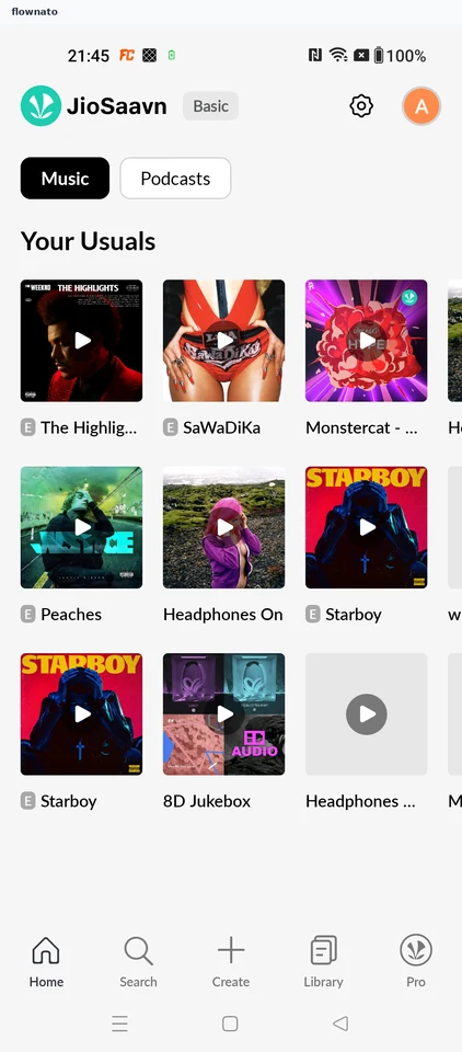 JioSaavn: Open Settings