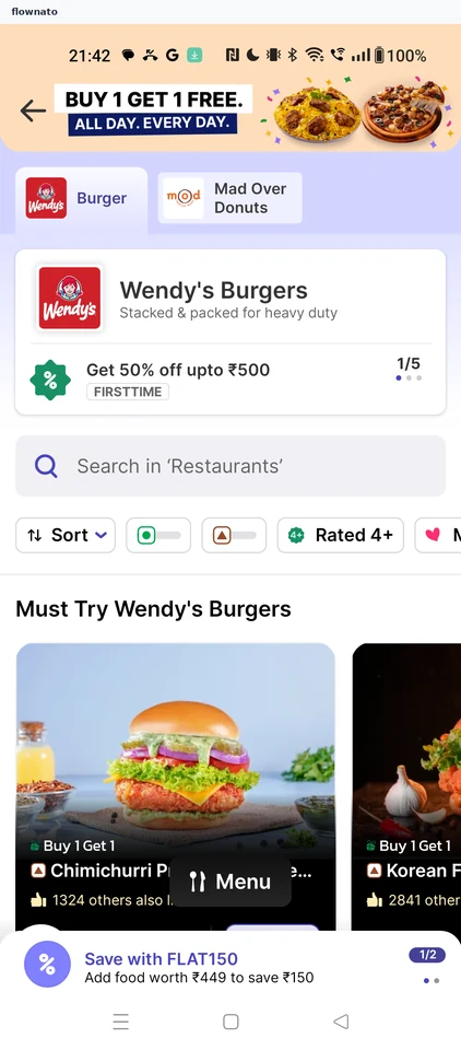 EatSure: Restaurant menu
