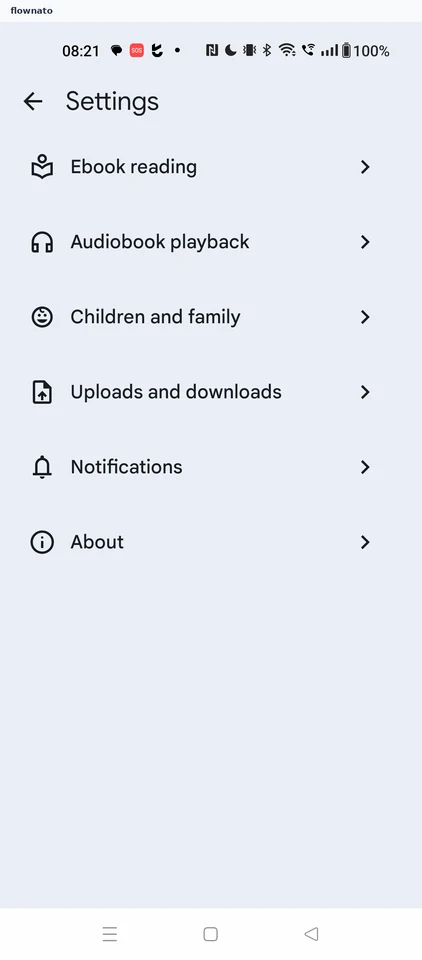 Google Play Books: Settings