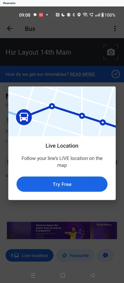 Moovit: Live Location Moovit+ trial prompt