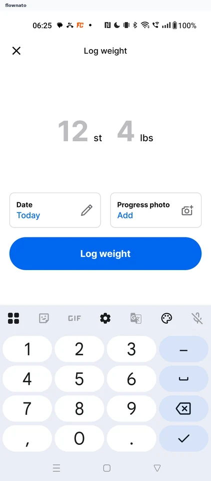 MyFitnessPal: Log weight form
