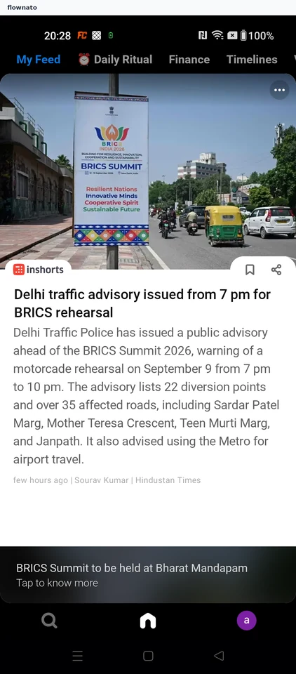 Inshorts: Read at the default size
