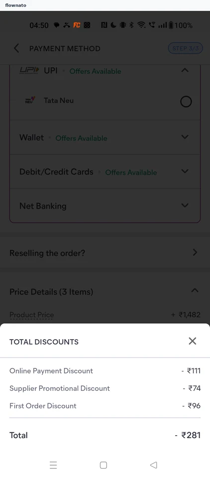 Meesho Discount breakdown