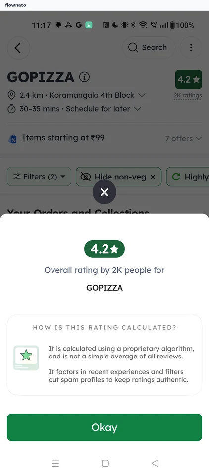 Zomato: Restaurant menu