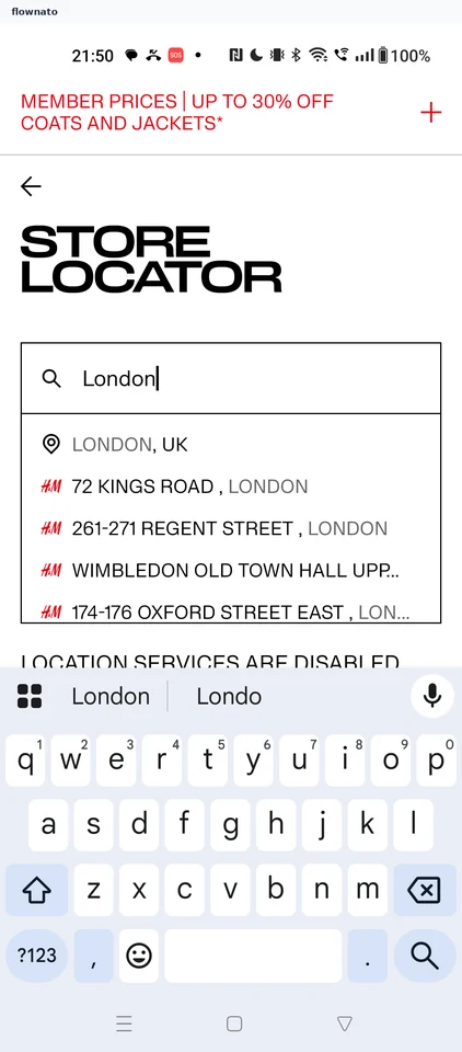 H&M: Store locator