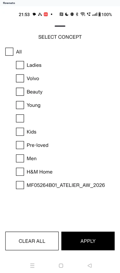 H&M: Store concept filter