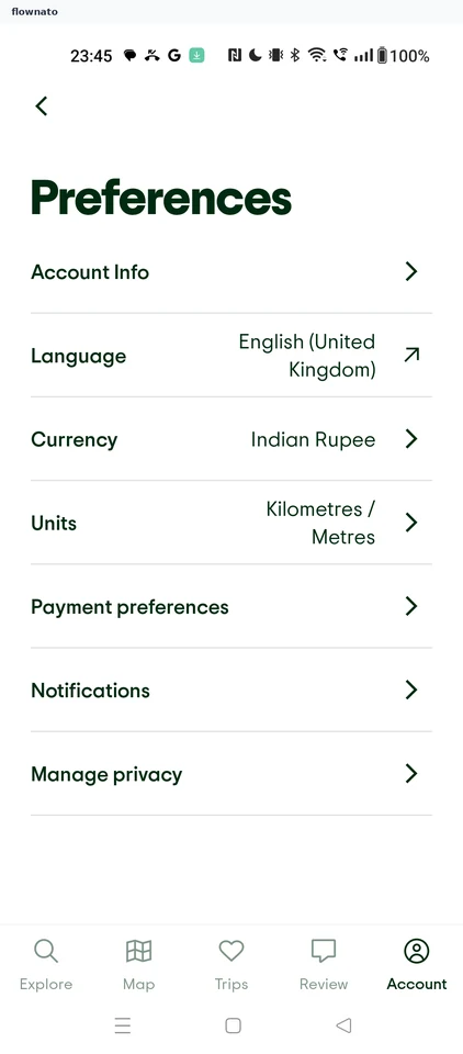 Tripadvisor: Preferences