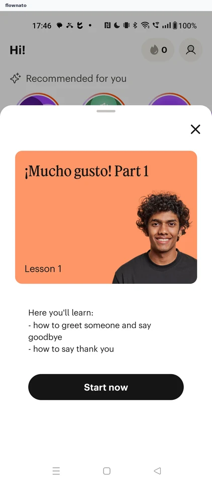 Babbel: Lesson detail sheet