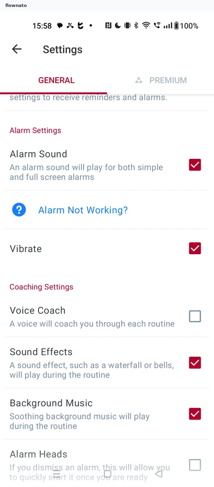 Fabulous: Settings