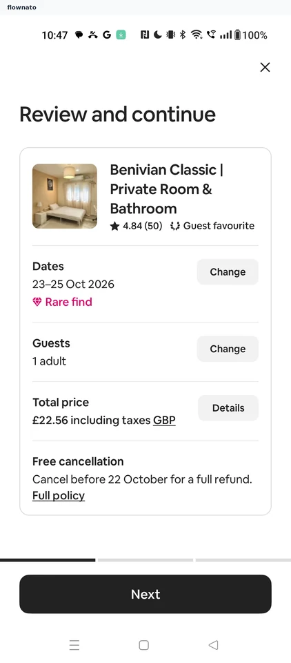 Airbnb: Review and continue