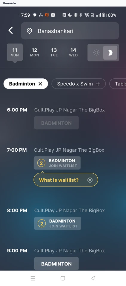cult.fit: Badminton only