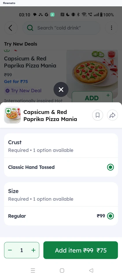 Zomato: Confirm the options