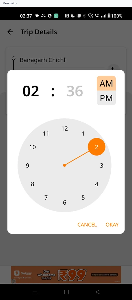 Chalo: Time picker
