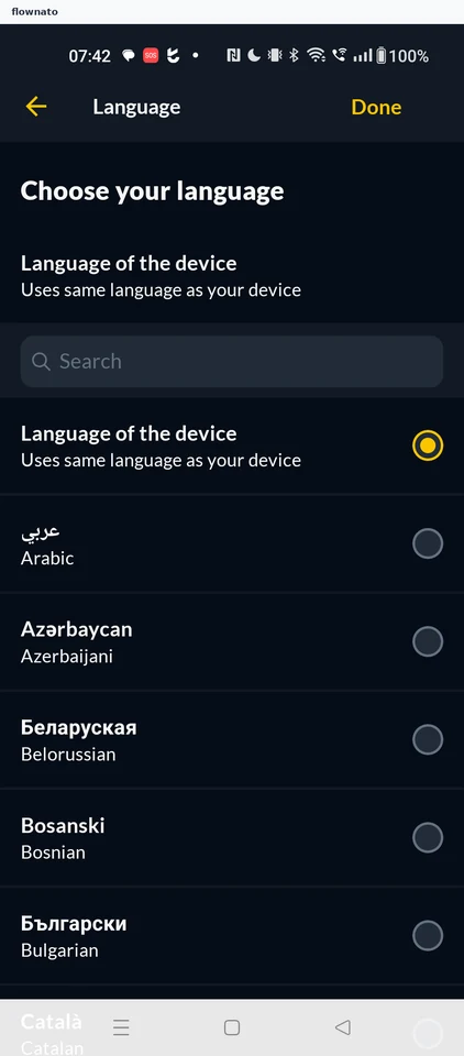 JustWatch: Choose app language