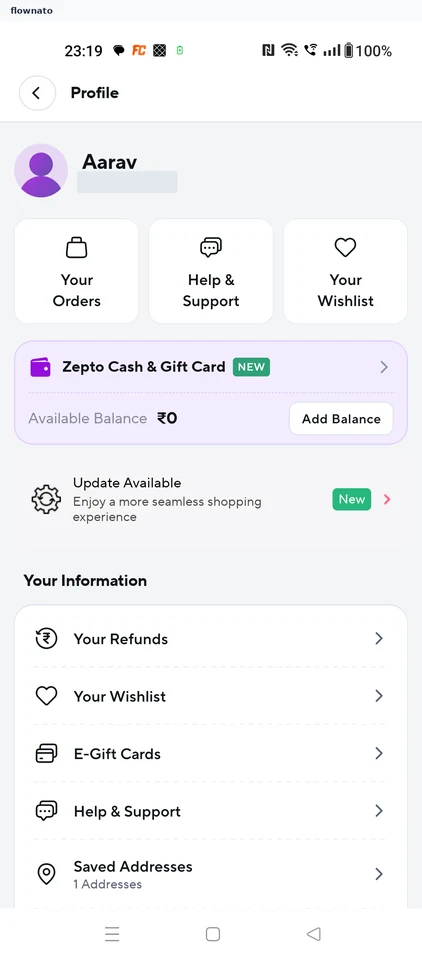 Zepto: Choose orders