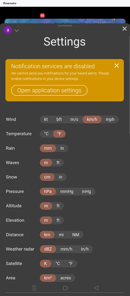 Windy: Settings