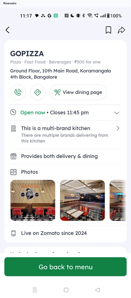 Zomato: Restaurant info