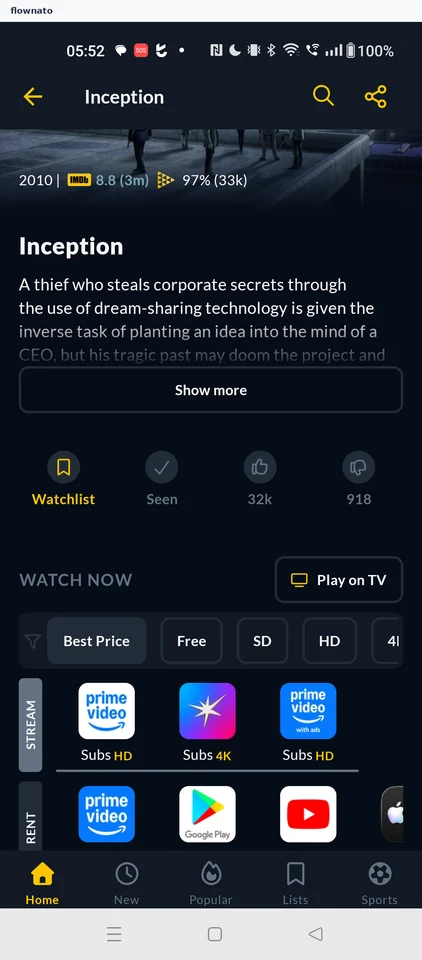 JustWatch: Title detail