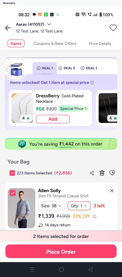 Myntra: Review the bag