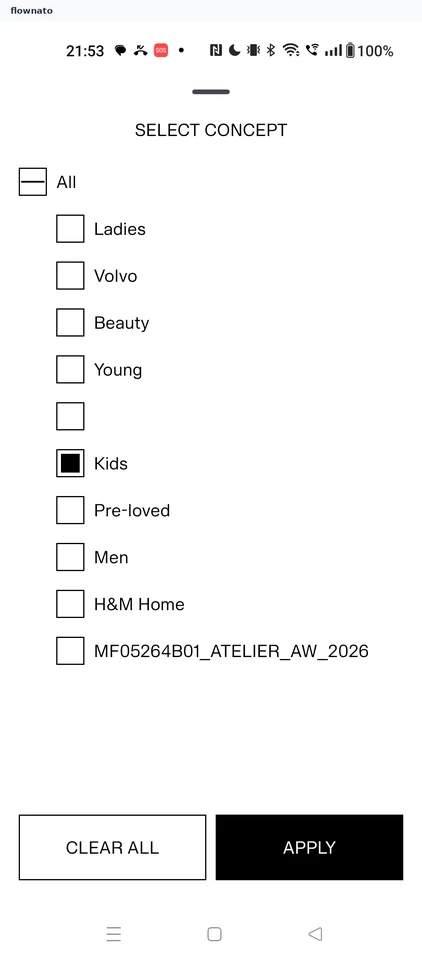 H&M: Store concept filter