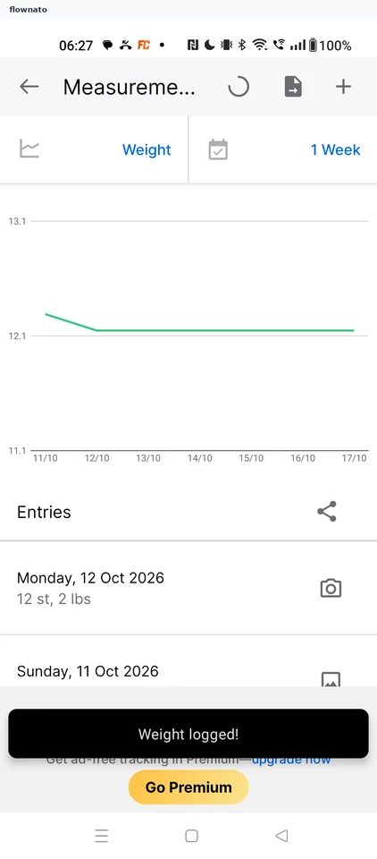 MyFitnessPal: Weight progress