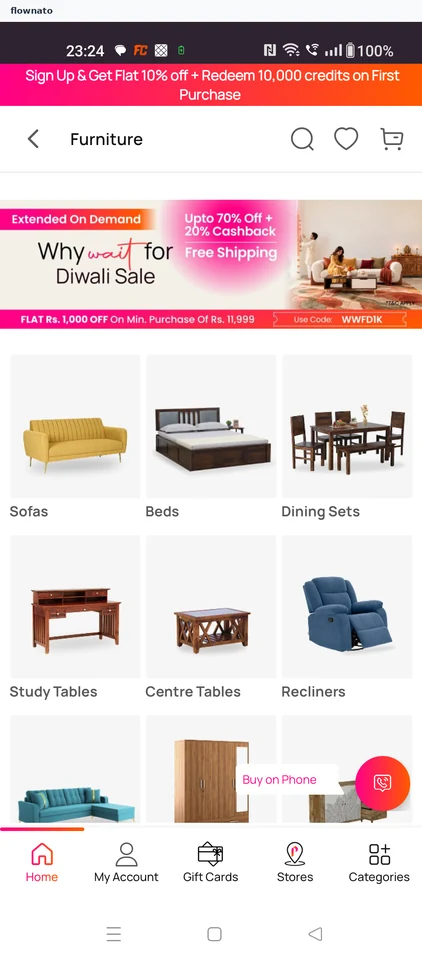 Pepperfry: Furniture categories