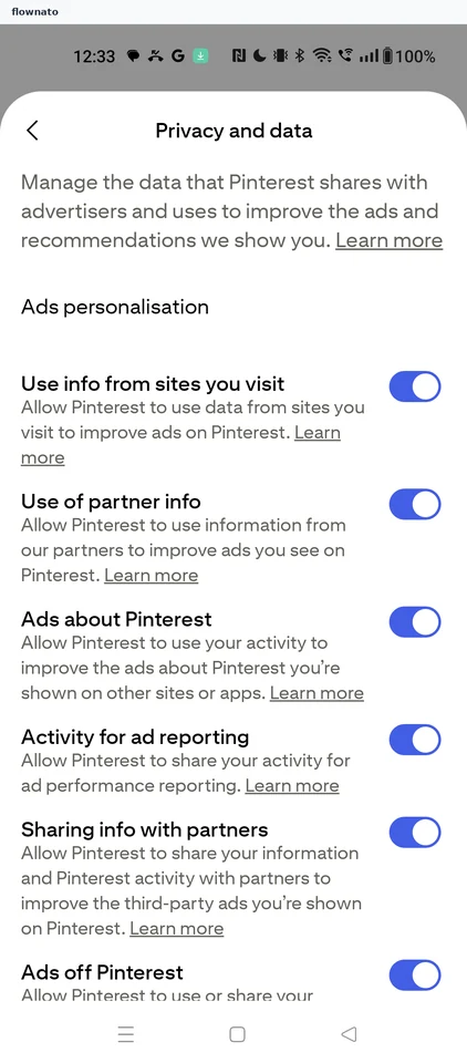 Pinterest: Privacy and data