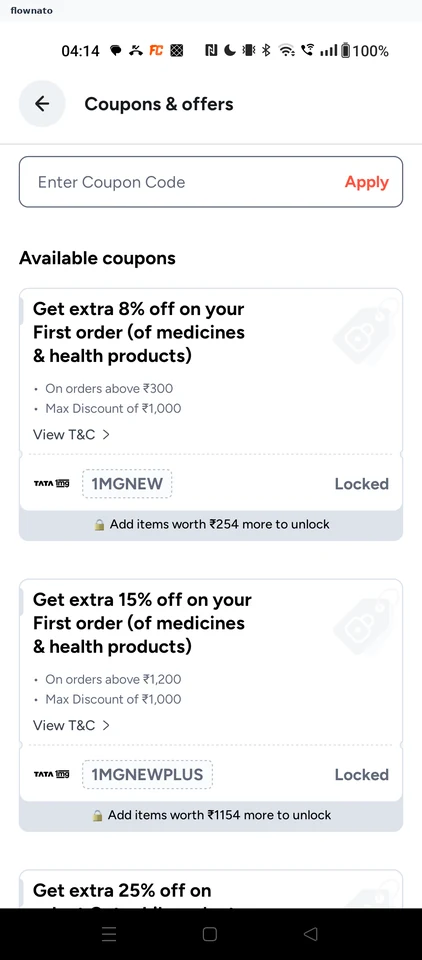 Tata 1mg: Read coupon conditions