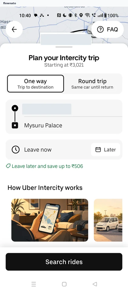 Uber: Plan your Intercity trip