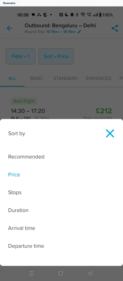 Hopper: Sort options
