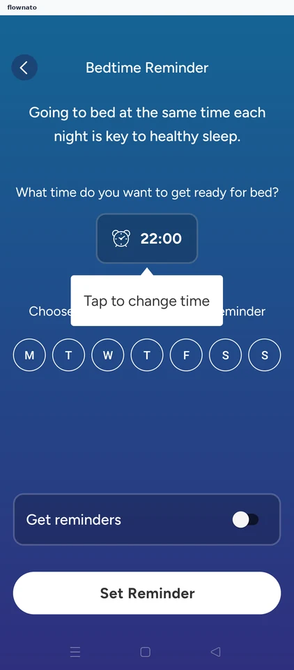 Calm: Bedtime reminder editor