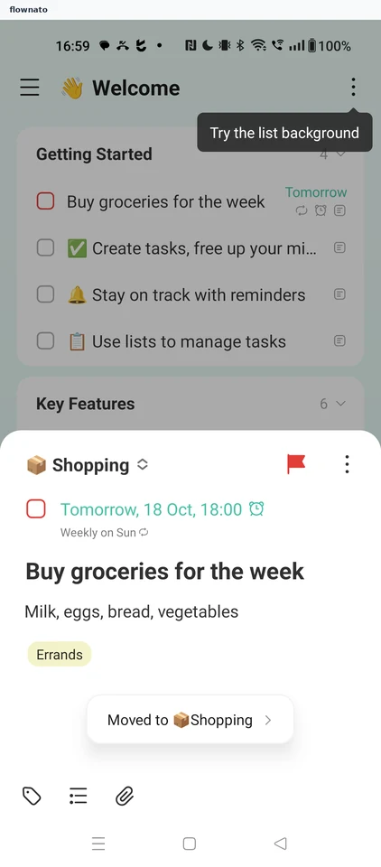 TickTick: Task detail