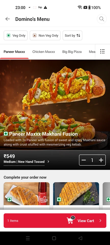Domino’s: Add a pizza to the cart